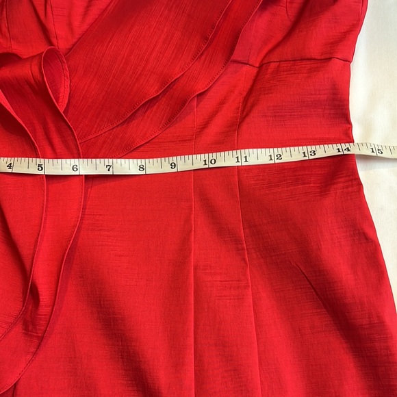 Jessica Simpson formal wear one shoulder ruffle. red dress size 4. - Picture 10 of 13